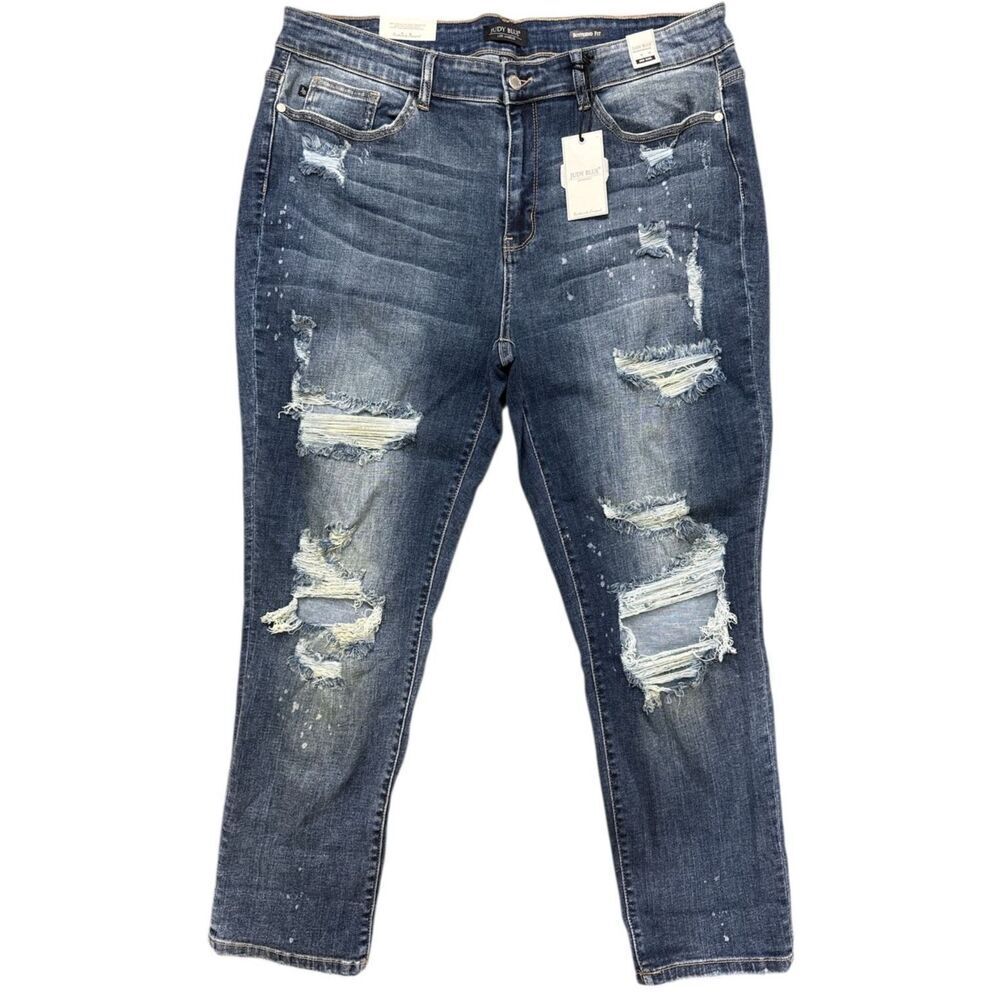NWT Judy Blue High Waisted Bleached Splatter Washed Out Destroyed Jean Size: 20W